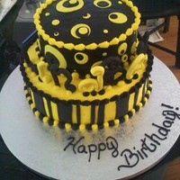 Black And Yellow Birthday Cake Here is a cake my brother in law asked me to do for his friend's surprise birthday party. It was last minute and all he gave me were...