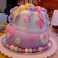 1St Birthday Topsy-Turvy Cake This was my daughter's 1st b-day cake, and my first time using fondant or making a topsy-turvy cake. Top layer is vanilla with...