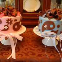 Twins Baby Shower Boy And Girl These cakes were for my best friend's shower - she is expecting one girl and one boy. The entire shower was done in pink, blue and...