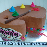 Artist Palette This is a French Vanilla cake iced in vanilla buttercream tinted brown. I made it in an oval shaped pan, and carved it to resemble a...