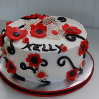 Red And White Floral Cake I made this birthday cake for a friend who is a UGA fan (colors are red and black) but I didn't want to do a UGA cake - something more...