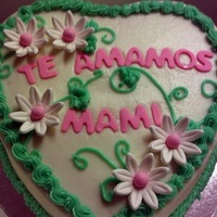 Mother's Day Vanilla cake with cream cheese frosting.