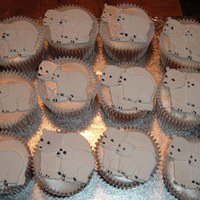 Polar Bear Cupcakes Made these for my sister in law for her b/day as she loves Polar Bears. Rasberry sponge and fondant topping.