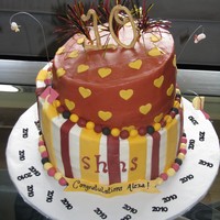 Topsy Turvy Burgundy And Gold Graduation 