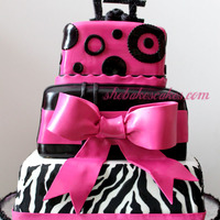 Pink Zebra Birthday Cake Pink zebra birthday cake made for my niece's 14th birthday. 10", 8" & 6" tiers, covered in fondant.