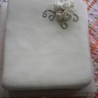 Christmas Cake - First Cake! My first cake, I had a while to ice it while spring cleaning, bought the icing, but I am totally, unreasonably pleased with this:)