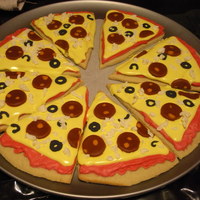 Pizza Cookie Inspired by all those that came before me here on CC. RI over sugar cookie with MMF pepperoni and Grated MMF for cheese (froze it and used...
