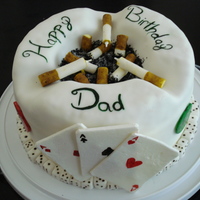 Ashtray Cake This is a cake i made for my dads 60th birthday. He has been a smoker since i was little and he loves to gamble. Those cigarettes are made...