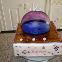 Purple Basket Ball Cake This is my first cake i have ever sold! I was asked to make a girly basket ball themed cake for a sweet 16! I had alil trouble coming up...