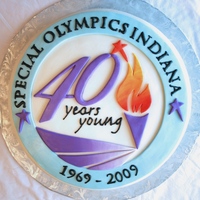 Special Olympics Indiana - 40Th Birthday The cake I made for the 40th anniversary/birthday of Special Olympics Indiana. Yellow cake filled with a strawberry creme filling....