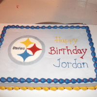 Pittsburgh Steelers Cake 1/4 sheet cake with Steelers logo done using a fbct.