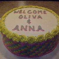 Twin Girls Dots make up the side of the cake (they look like marshmallows!).