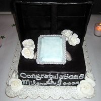 Engagement Party I did this cake for my sister's engagement party. This is an exact replica of the box and engagement ring. Cake is chocolate with...