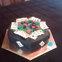 Poker Cake I followed the directions almost exactly from the Wilton website, i opted to use dyed frostin for the green table top. Cake got rave...