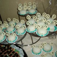 Individual Mickey Head Cakes I made these for my sister's Disney themed shower, there mini cakes with white chocolate ears & "M"s on the front, with...