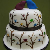 Bird Themed Wedding Cake 