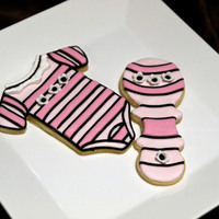 Baby Girl Sugar Cookies with Fondant accents.
