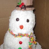 Snowman Cake Snowman cake, white cake with white buttercream, coconut...totally edible