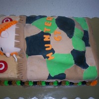 Hunter Baby Shower WASC cake covered with buttercream and fondant