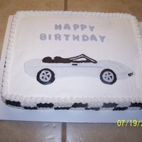 Corvette This was a birthday cake for my friend's husband who is a preacher. He loves corvettes so I put "Rev" on the license plate....