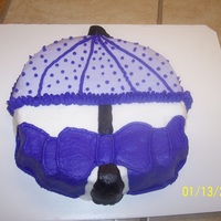 Wedding Shower Cake I thought using an umbrella would be a cute idea since it was for a shower.