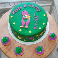 Barney Cake Barney is made with fondant and features are hand-painted