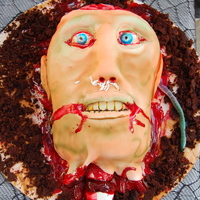 Decapitate Head everything made of fondant except brain which is marshmallow