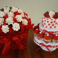 Bridal Shower Cupcake Bouquet And Cake 