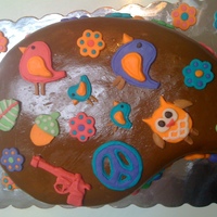 Kyrstin's 8Th B-Day Cake Inspired by the party invitations for my daughter's 8th b-day (had to throw in a pink gun because she LOVES Call of Duty Black ops lol...