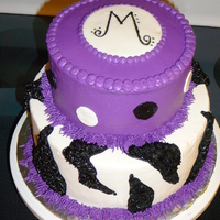 Funky Purple Zebra Buttercream base icing with fondant accents
