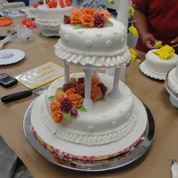 Wilton Course 3 Final Cake Took me two days to make the fondant roses and leaves.