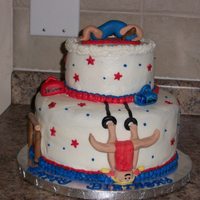 Gymnastics Cake B/C with fondant accents