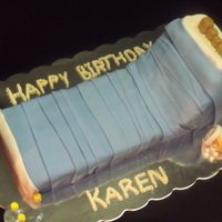 Cast Cake Cake I made for my aunt's b-day. Covered in fondant with gumpaste details.