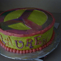 Peace Birthday My daughter loves the peace sign. I made tie dye fondant and cut it to fit the cake. This is inspired from another cake central cake....