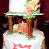 Wilton Iii Tiered Cake Fall Design First attempt at a tiered cake. Of course I didn't follow the book! Made marbled roses with a fall color scheme, brushed embroidery...