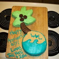 Palm Tree Anniversary Cake This was a 30something anniversary for my inlaws who live in Florida. All buttercream with grahm cracker crumb sand. I wanted to "...