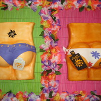Bakini Butt Birthday Cakes These cakes were made for 2 - 30 year old boys that have been friends since "birth" & happen to be born 1 day apart! Tattoo&#...