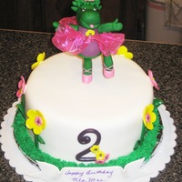 Baby Bop White Cake with Strawberry Filling, Buttercream & covered with Fondant.Made this cake for a 2 year old's Birthday.... She Loves...