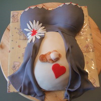 Pregnant Belly Filled with buttercream and oreo and orange-curd