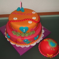 Girl's 1St Birthday Cake 