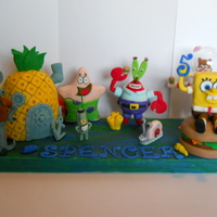 Spencer's 5Th Birthday Sponge Bob Cake Topper Made this cake topper for our grandson Spencer. What fun I had making this one.