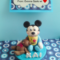 Baby Mickey Topper for a good friend's baby's 1st month celebration