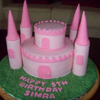 Simple Castle Cake Cake is made up of layers of yellow & choc, covered in buttercream & then fondant added. Towers are made from paper towel rolls...