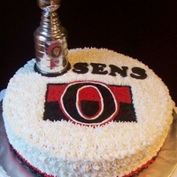 Ottawa Senators Hockey Cake I thought I'd take it old school with the design since there are a lot of cakes out there with the "centurian figure". It&#...