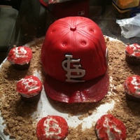 Baseball Cap This is the first cake I ever attempted. I did this as a surprise for my husband's birthday. Please disregard the cupcakes as they...
