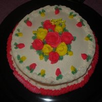 Church Birthday Cake White cake with buttercream icing