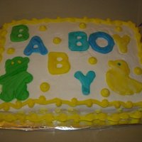 Baby Shower Cake white cake with buttercream/fondant