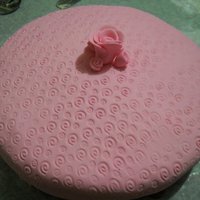 A Birthday Cake For My Mom Mom wanted it simple but i have to make sure it had caramel in it. so i made a fondant cake with caramel filling and i mixed some caramel...