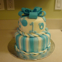 1St Birthday Cake Not only is this my lil guys first birthday cake I made him, but also the first birthday cake I have done. Probably my 5th cake to be exact...