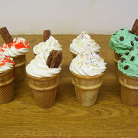 Ice Cream Cone Cupcakes first attempt at ice cream cone cupcakes-loads of fun making them!!